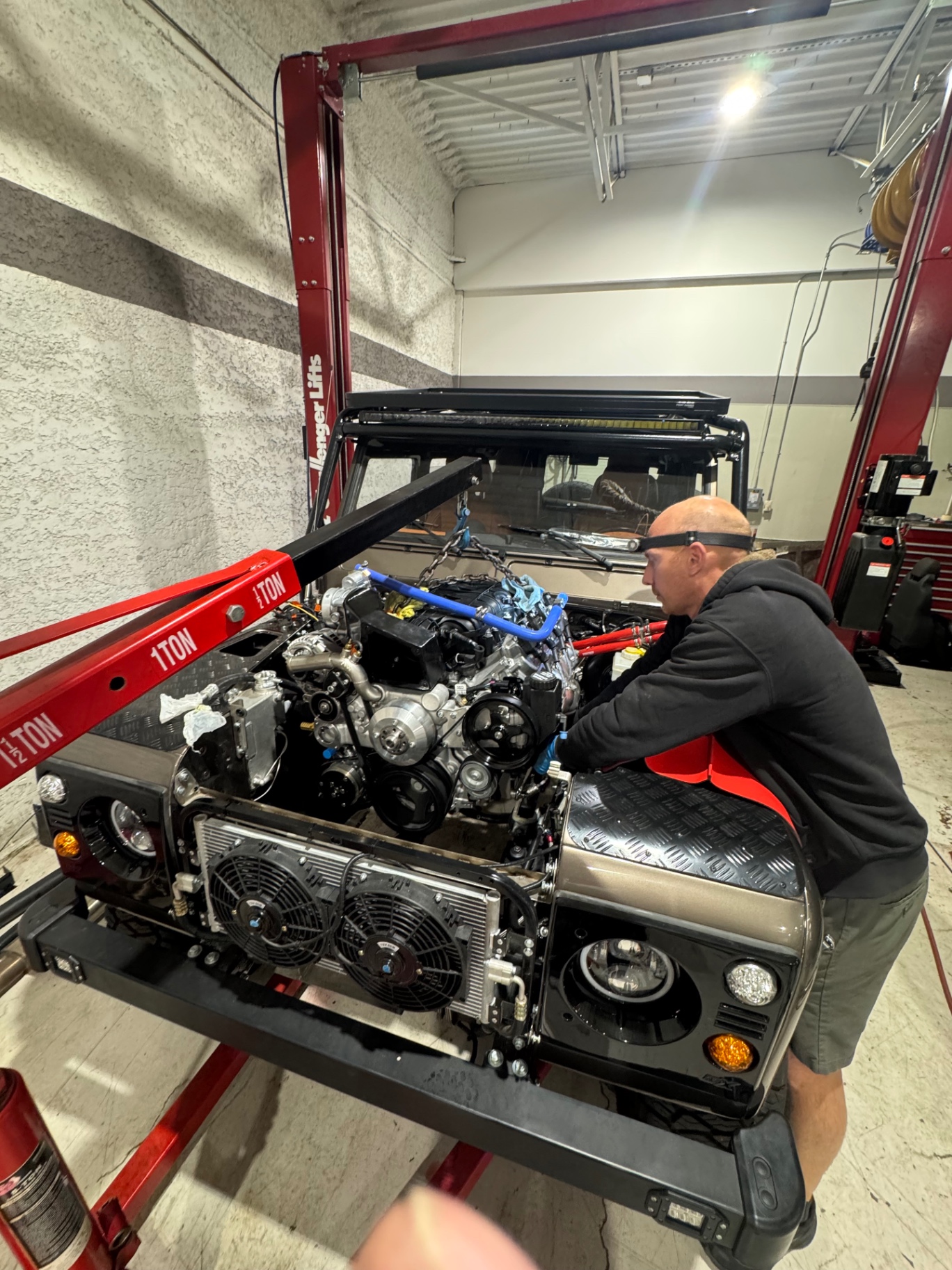 GM LS engine swap in a Defender